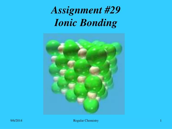 assignment 29 ionic bonding