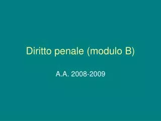 diritto penale modulo b