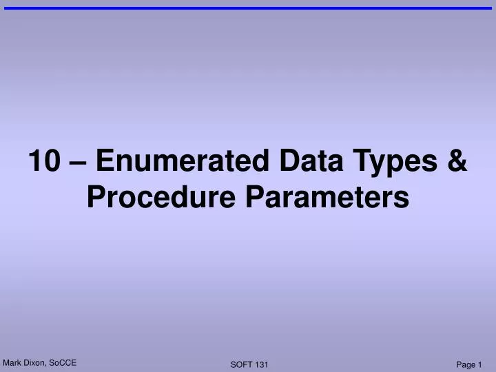 10 enumerated data types procedure parameters
