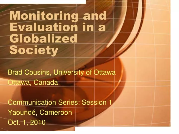 monitoring and evaluation in a globalized society