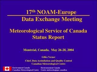 Meteorological Service of Canada Status Report