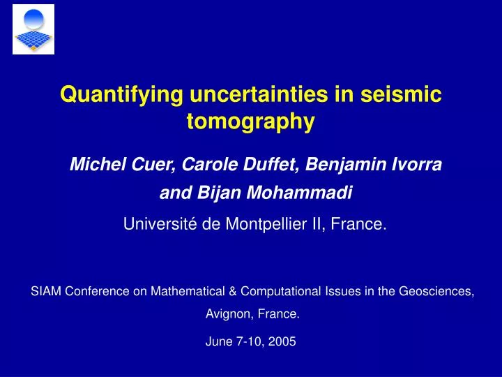 quantifying uncertainties in seismic tomography