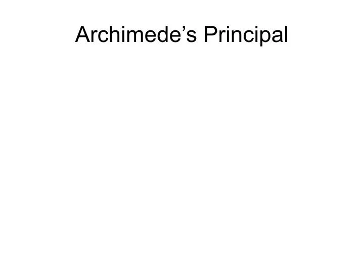 archimede s principal