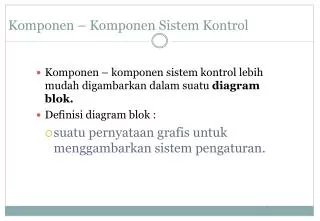 komponen komponen sistem kontrol