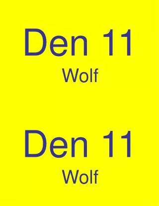 den 11 wolf