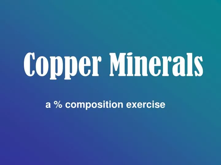 copper minerals