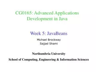 CG0165: Advanced Applications Development in Java