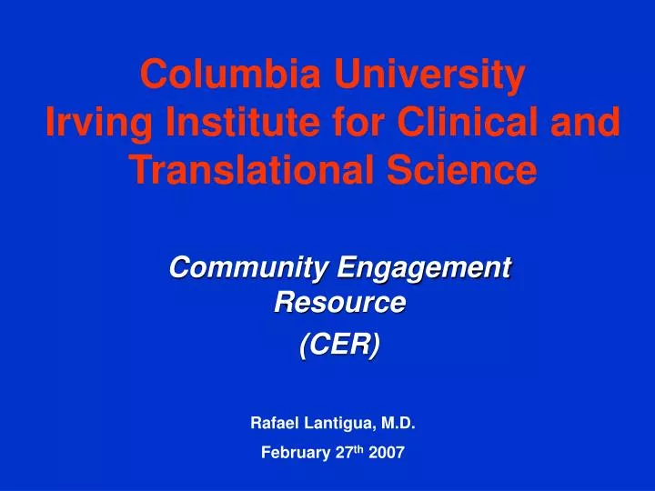 columbia university irving institute for clinical and translational science