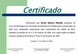 certificado