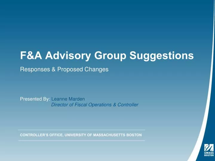 f a advisory group suggestions
