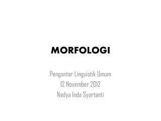 morfologi