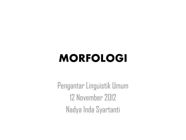 morfologi