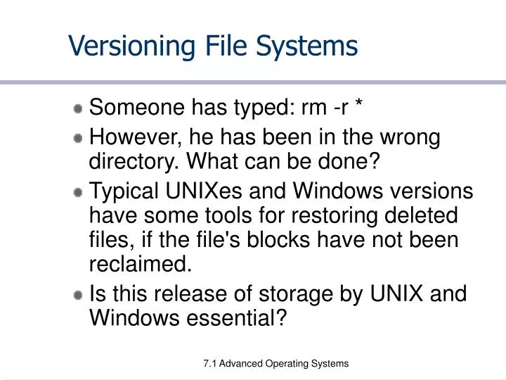 versioning file systems
