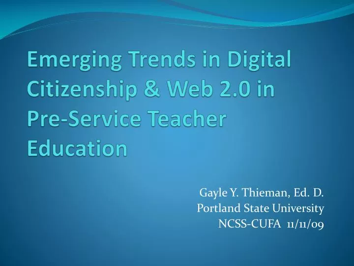 emerging trends in digital citizenship web 2 0 in pre service teacher education