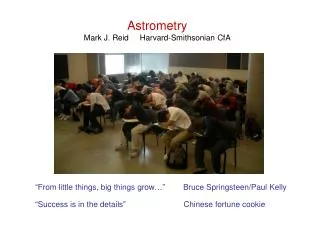 Astrometry Mark J. Reid Harvard-Smithsonian CfA