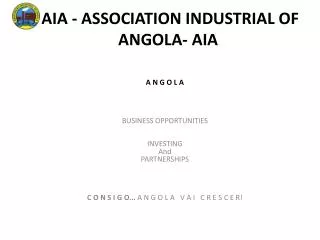 AIA - ASSOCIATION INDUSTRIAL OF ANGOLA - AIA