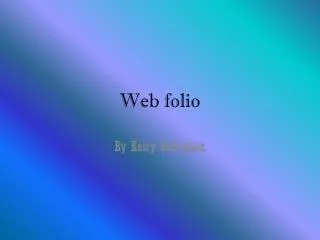 Web folio