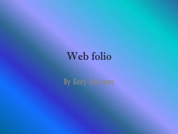 web folio