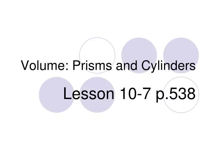 volume prisms and cylinders