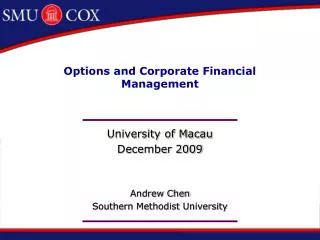 Options and Corporate Financial Management
