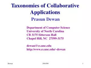 Taxonomies of Collaborative Applications