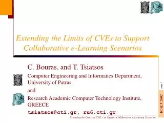 Extending the Limits of CVEs to Support Collaborative e-Learning Scenarios
