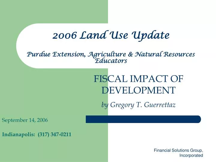 2006 land use update purdue extension agriculture natural resources educators