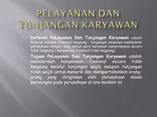 pelayanan dan tunjangan karyawan
