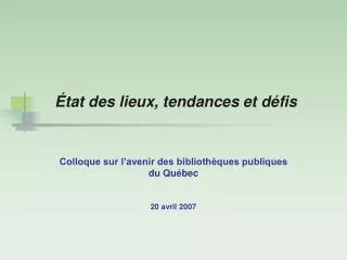 tat des lieux tendances et d fis