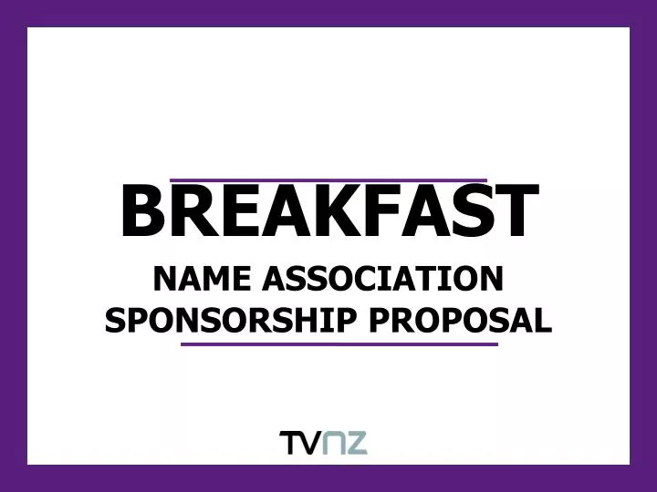 breakfast name association sponsorship proposal