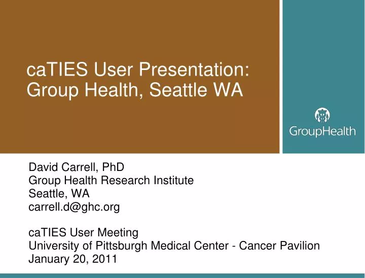 caties user presentation group health seattle wa