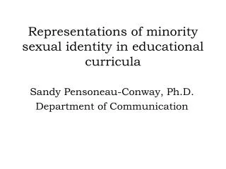Representations of minority sexual identity in educational curricula
