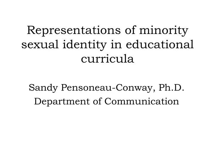representations of minority sexual identity in educational curricula