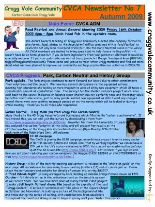 CVCA Newsletter No 7 Autumn 2009