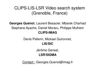 CLIPS-LIS-LSR Video search system (Grenoble, France)
