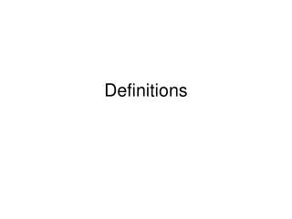 Definitions