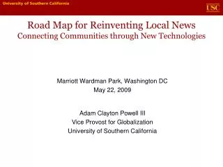 Road Map for Reinventing Local News Connecting Communities through New Technologies