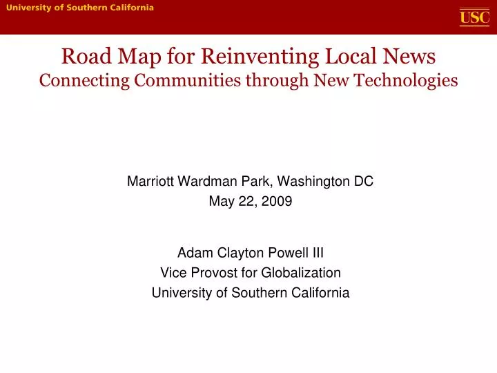 road map for reinventing local news connecting communities through new technologies