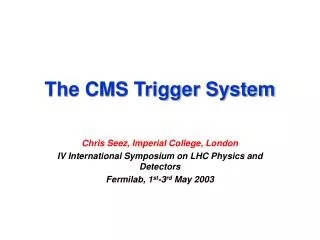 The CMS Trigger System