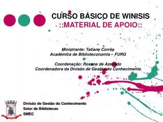 curso b sico de winisis material de apoio