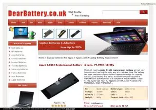Apple A1382 Laptop Battery