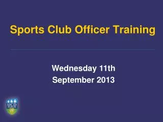 Sports Club Officer Training