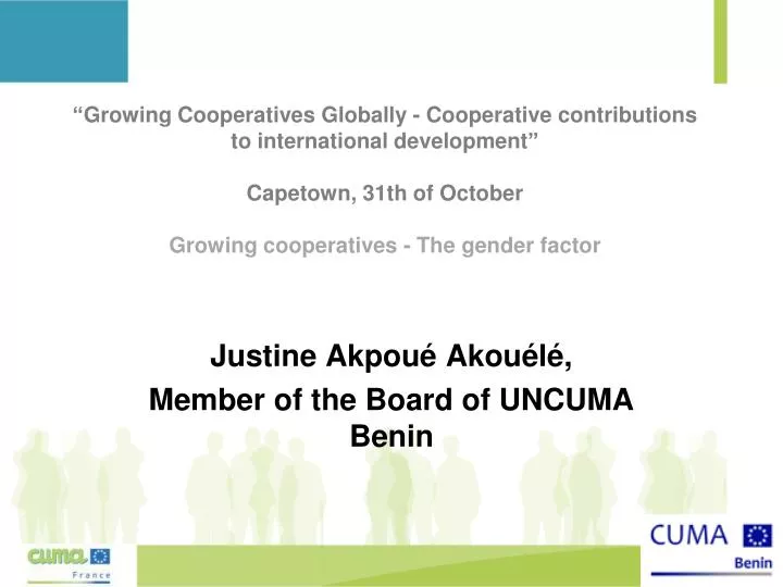 justine akpou akou l member of the board of uncuma benin