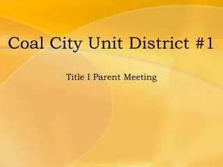 Coal City Unit District #1
