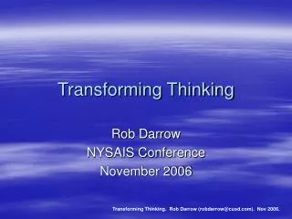 Transforming Thinking