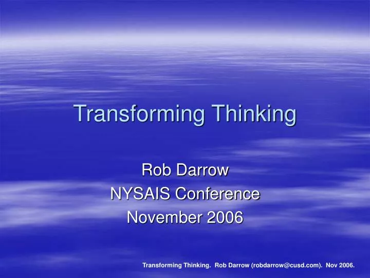 transforming thinking