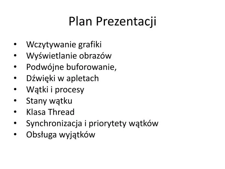 plan prezentacji