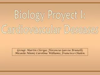Biology Proyect I: Cardiovascular Deseases