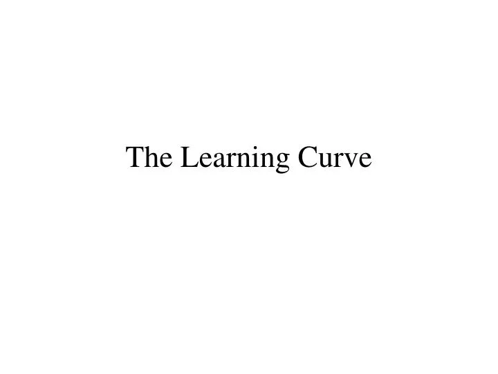 the learning curve