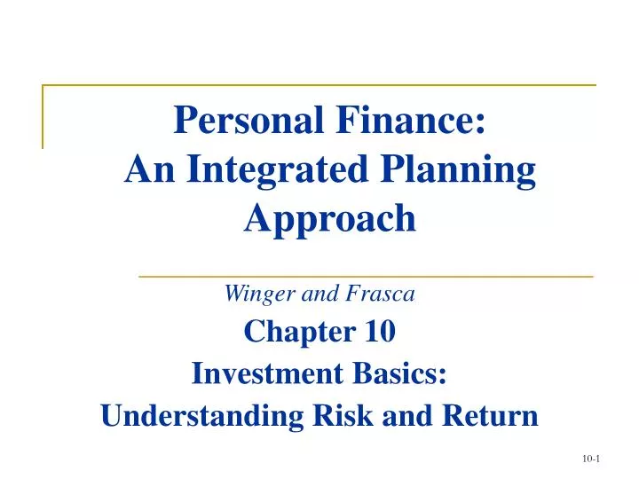 personal finance an integrated planning approach